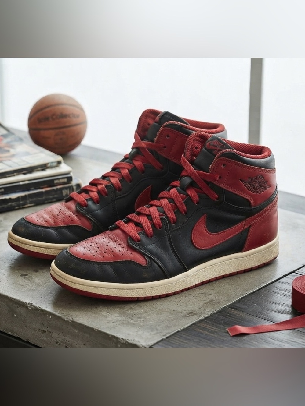 Nike Kids Black and Red Retro High-Top Air Jordan Sneakers